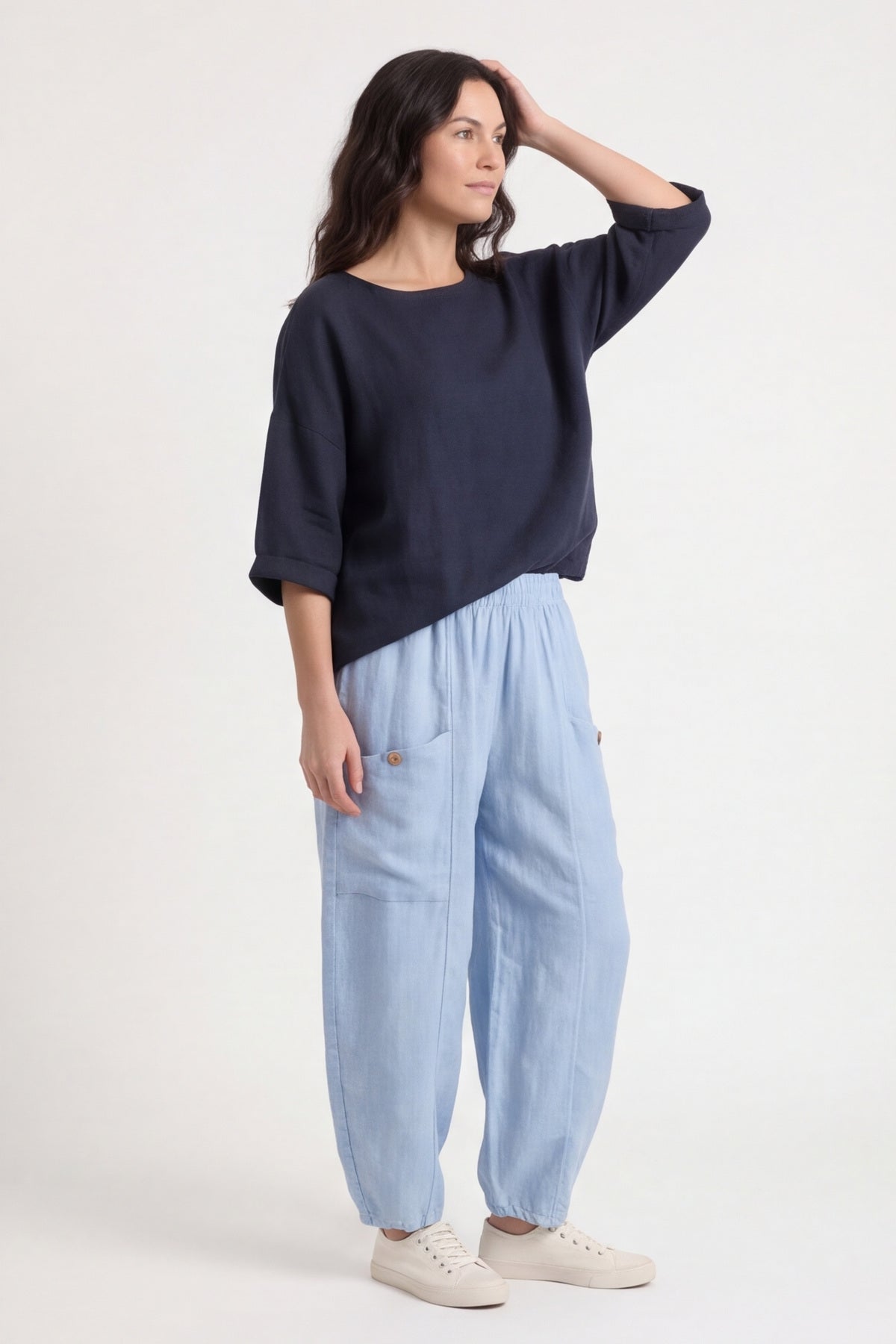Clarisse ButtonPocket Linen Trousers – image 2 of 6