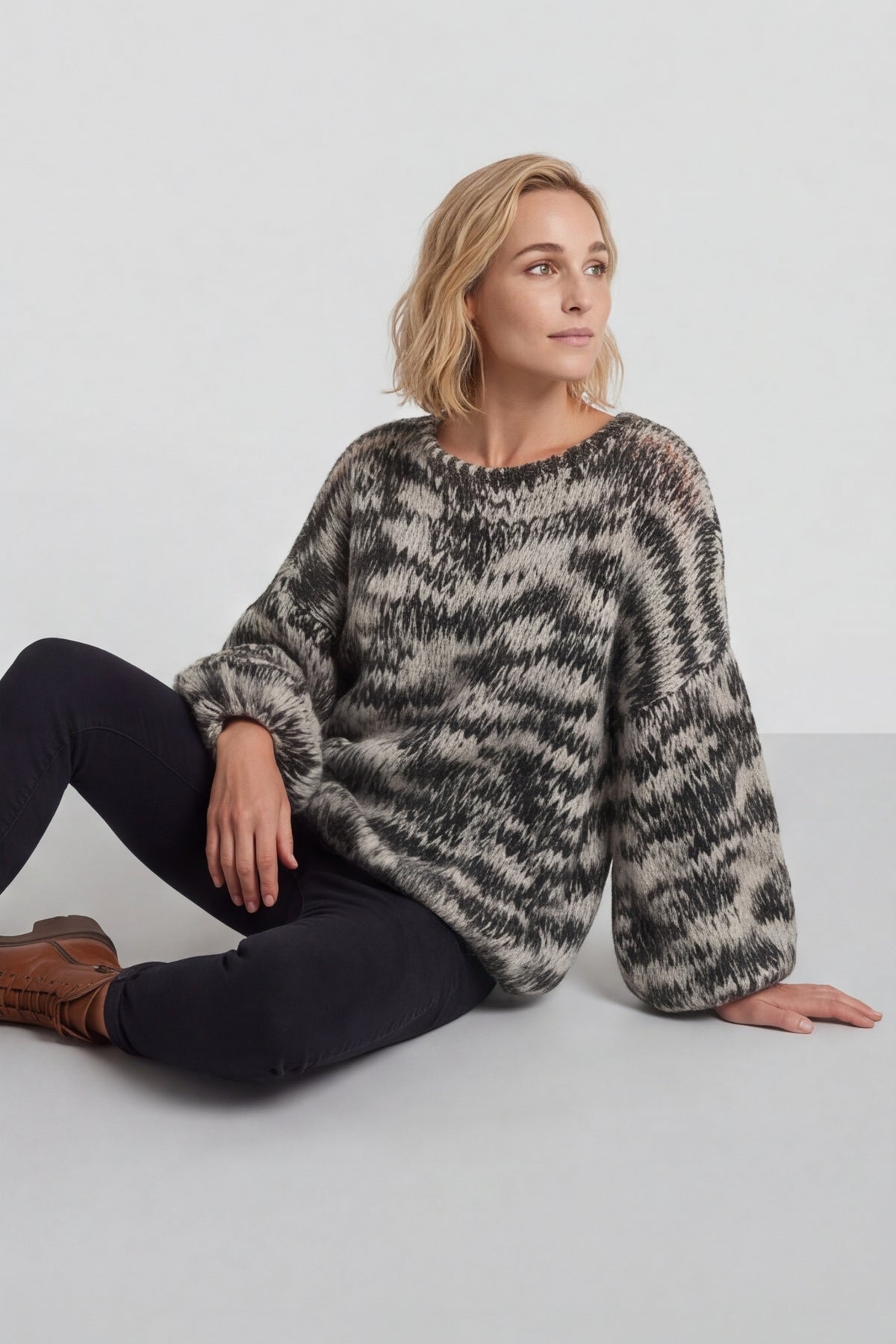 Leatrice Knitted Jumper Stone – image 2 of 6