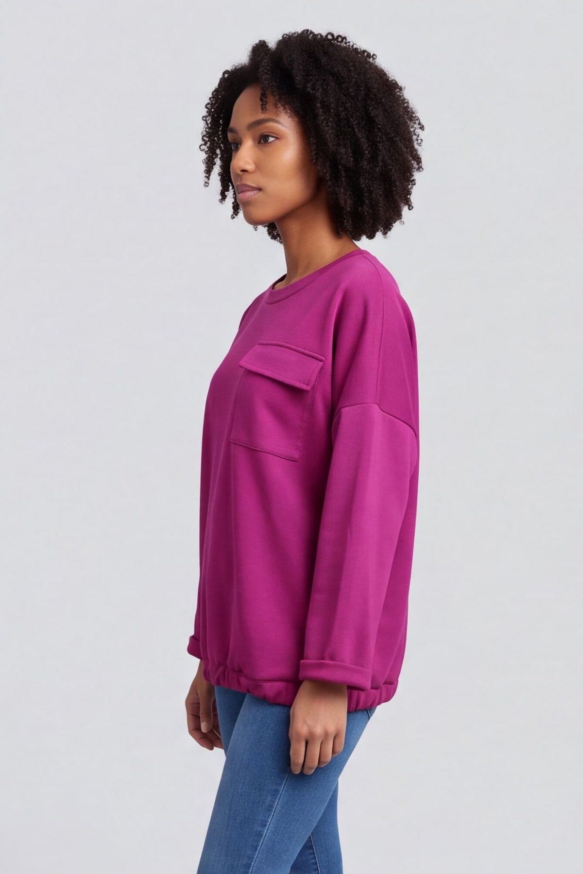Tania Pocket Top Berry – image 2 of 6