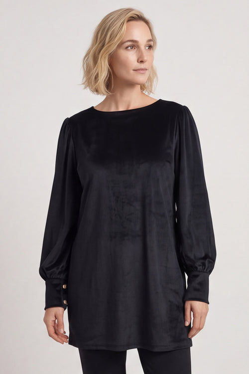 Zannah Button Back Tunic Black – image 2 of 6