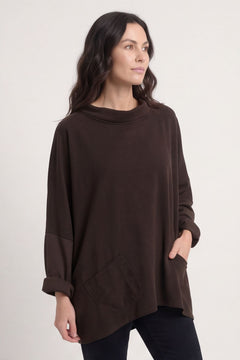 Rhianna Cowl Needlecord Top Cocoa – image 1 of 4