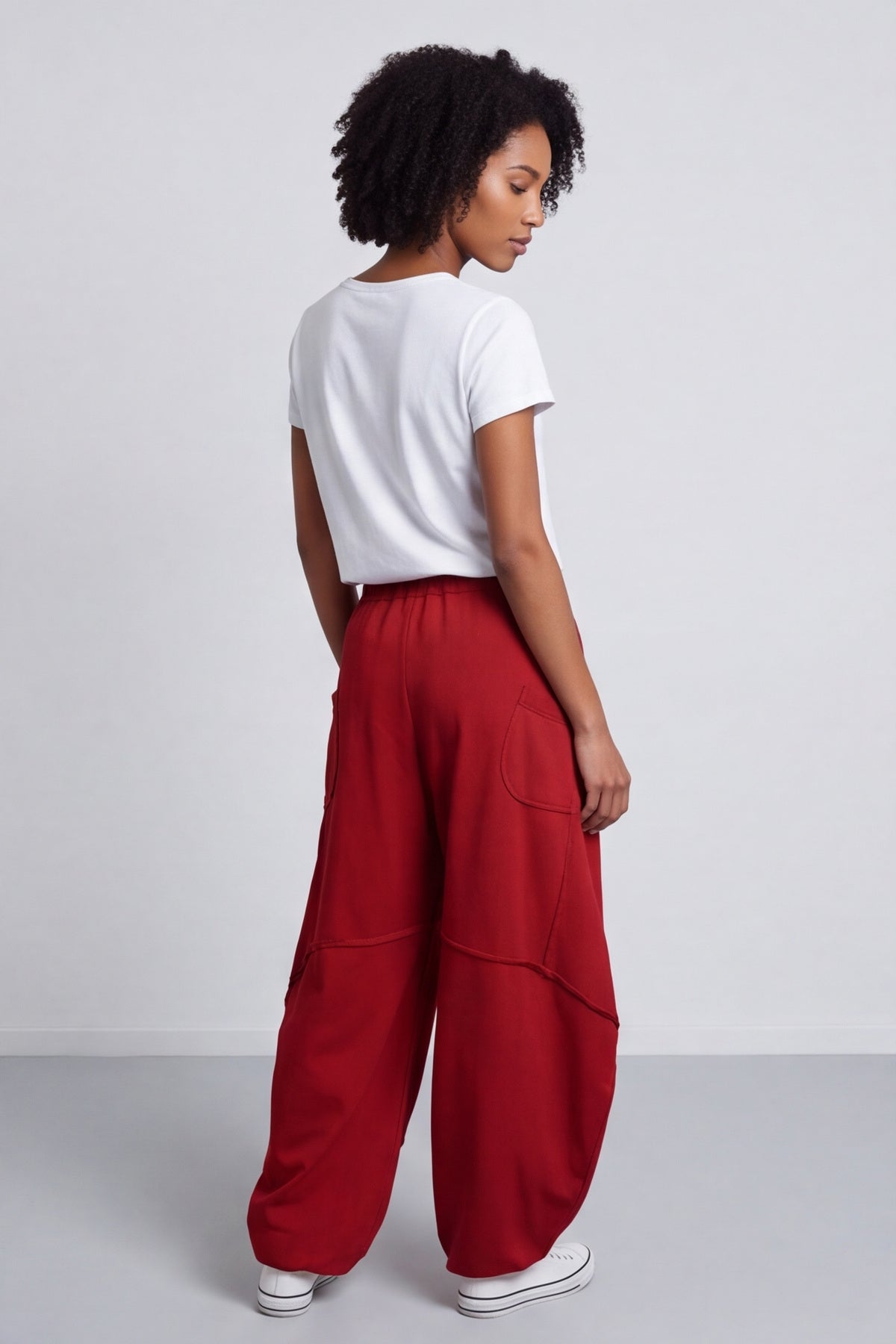 Deana Cotton Trousers Red – image 2 of 3