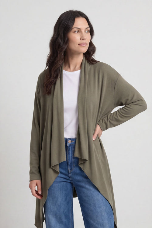 Regan Waterfall Cardigan Khaki – image 2 of 6