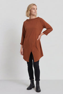 Nelle Cowl Cotton Top Nutmeg – image 2 of 5