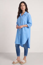 Mariabella Longline Linen Shirt Powder Blue Powder Blue - Mariabella Longline Linen Shirt Powder Blue – image 2 of 4