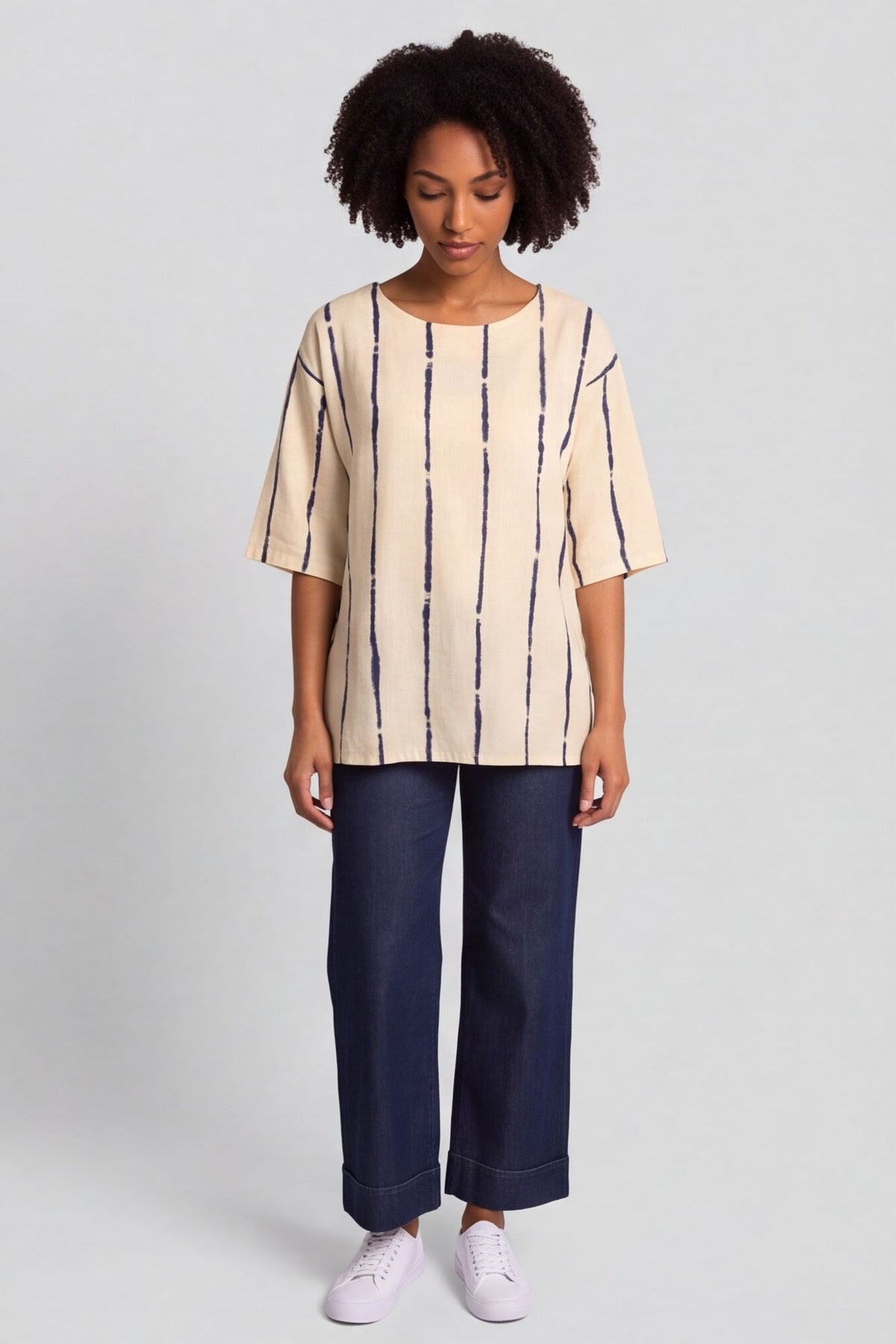 Kalia Stripe Linen Top Yellow – image 2 of 4