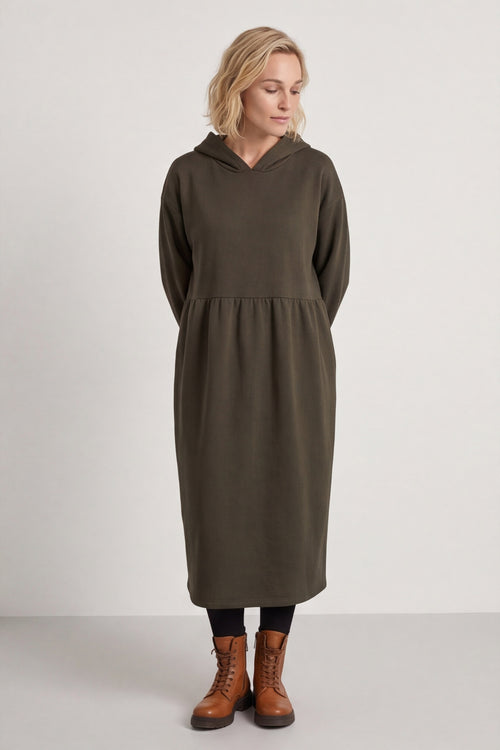 Saskia Hooded Dress Khaki – image 2 of 6