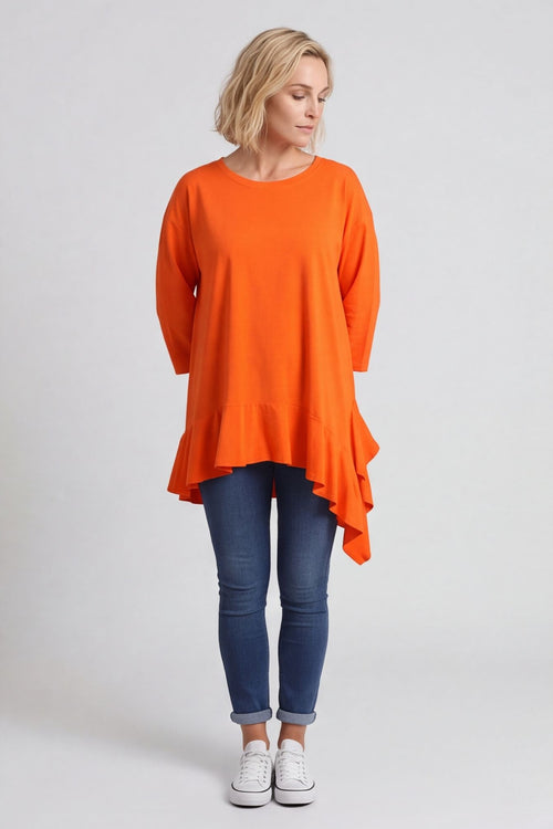 Carey Frill Cotton Top Orange – image 2 of 6