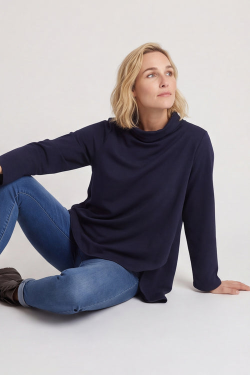Courtney Cotton Top Navy – image 2 of 5