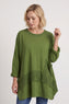 Mozelle Crochet Detail Cotton Top Olive – image 2 of 5