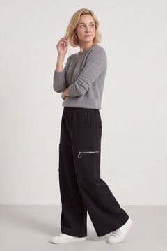 Opaline Zip Pocket Cotton Trousers Black