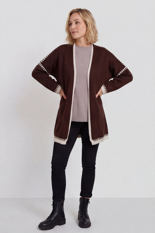 Melina Knitted Cardigan Cocoa – image 2 of 4