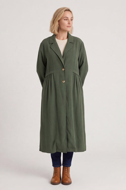 Meryl Long Needlecord Jacket Khaki – image 2 of 5