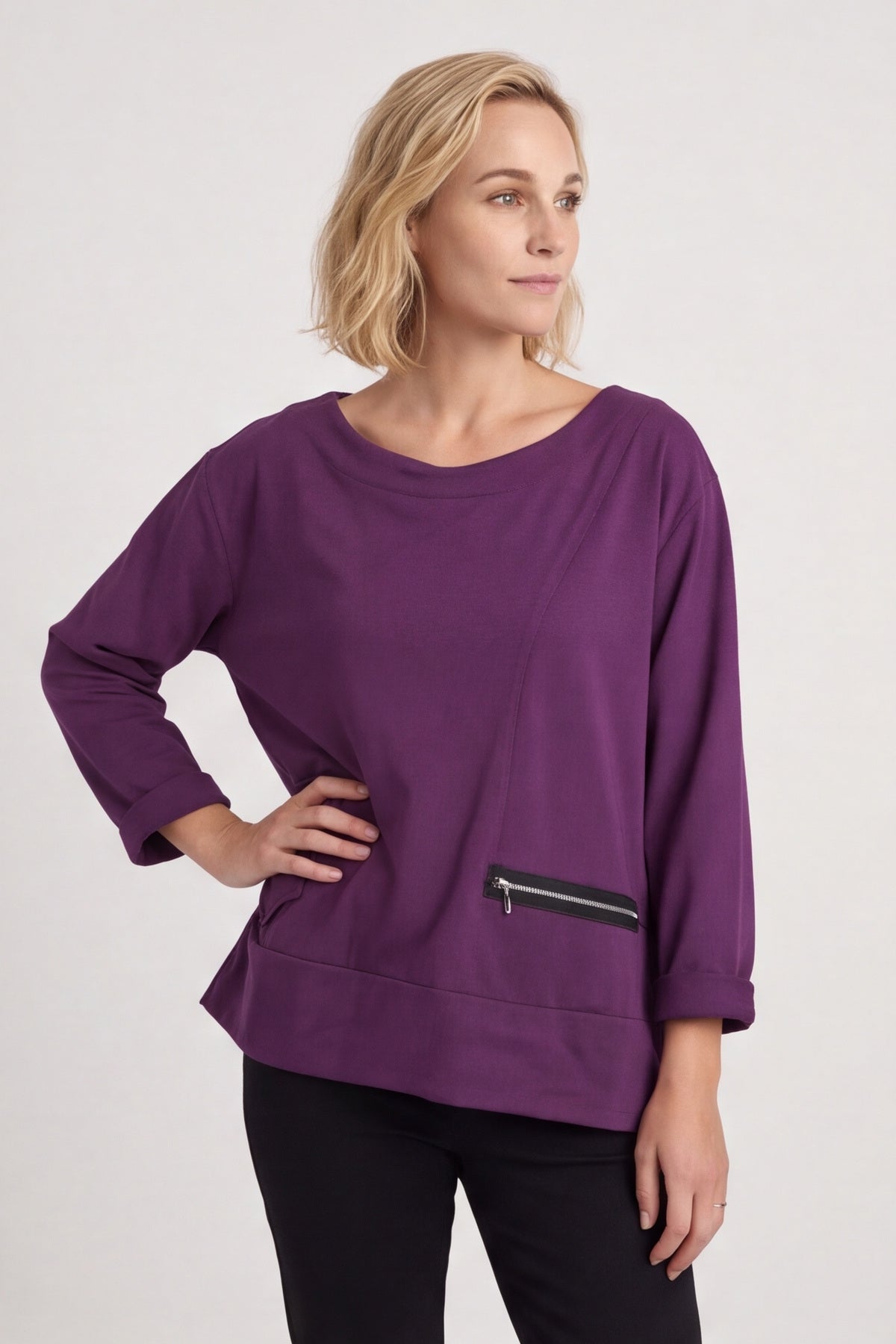Laurissa Cotton Top Purple – image 2 of 4