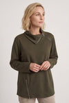 Shaye Zip Detail Cotton Top Khaki – image 2 of 6