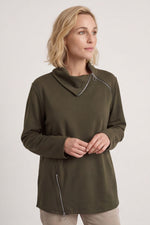Shaye Zip Detail Cotton Top Khaki Khaki - Shaye Zip Detail Cotton Top Khaki – image 2 of 6