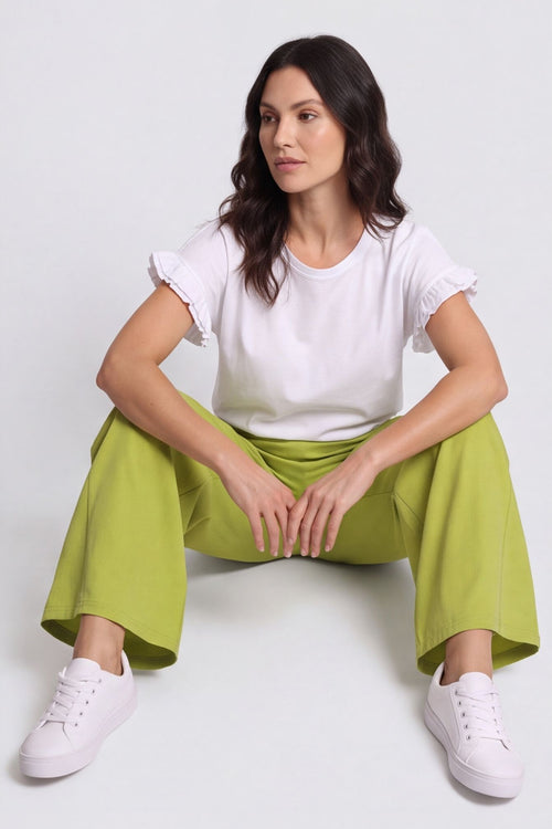 Blair Button Pocket Cotton Trousers Green – image 2 of 4