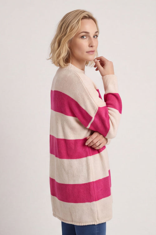 Doria Stripe Knitted Jumper Pink – image 1 of 5