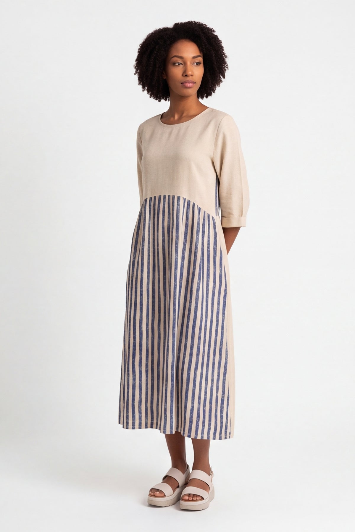 Maia Stripe Linen Dress – image 2 of 6