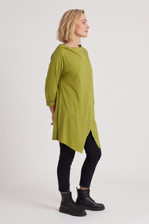 Nelle Cowl Cotton Top Olive – image 2 of 6