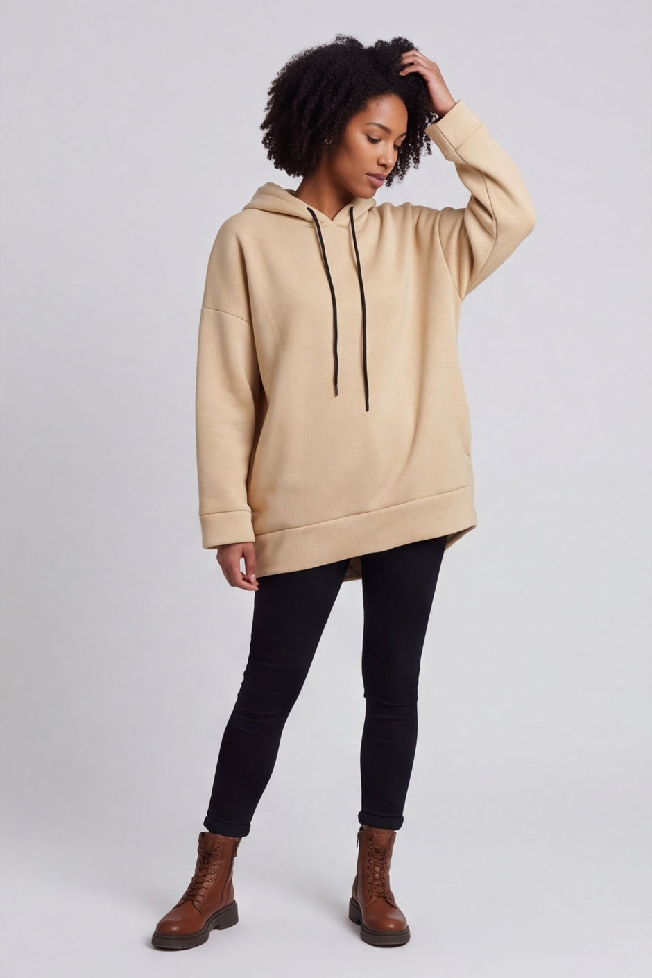 Jaylen Hooded Cotton Top Camel – image 2 of 6