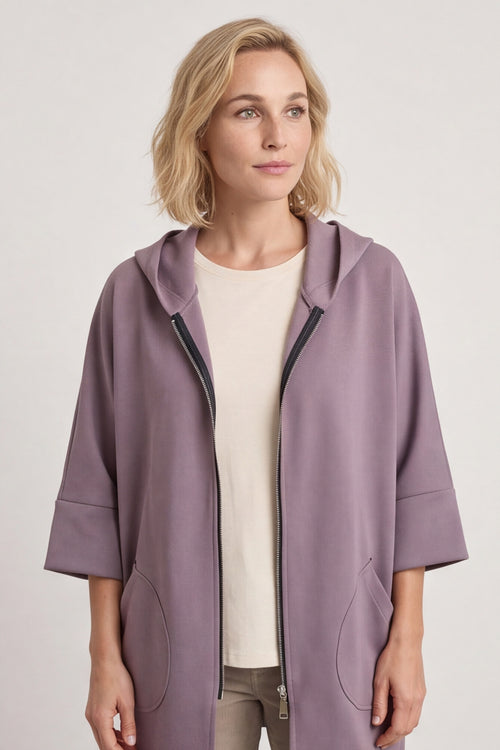 Marjorie Zip Hooded Jacket Mocha – image 2 of 6