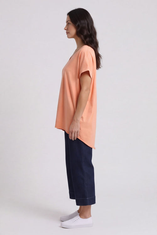 Porthcurno Tie Back Cotton Top Orange – image 2 of 5
