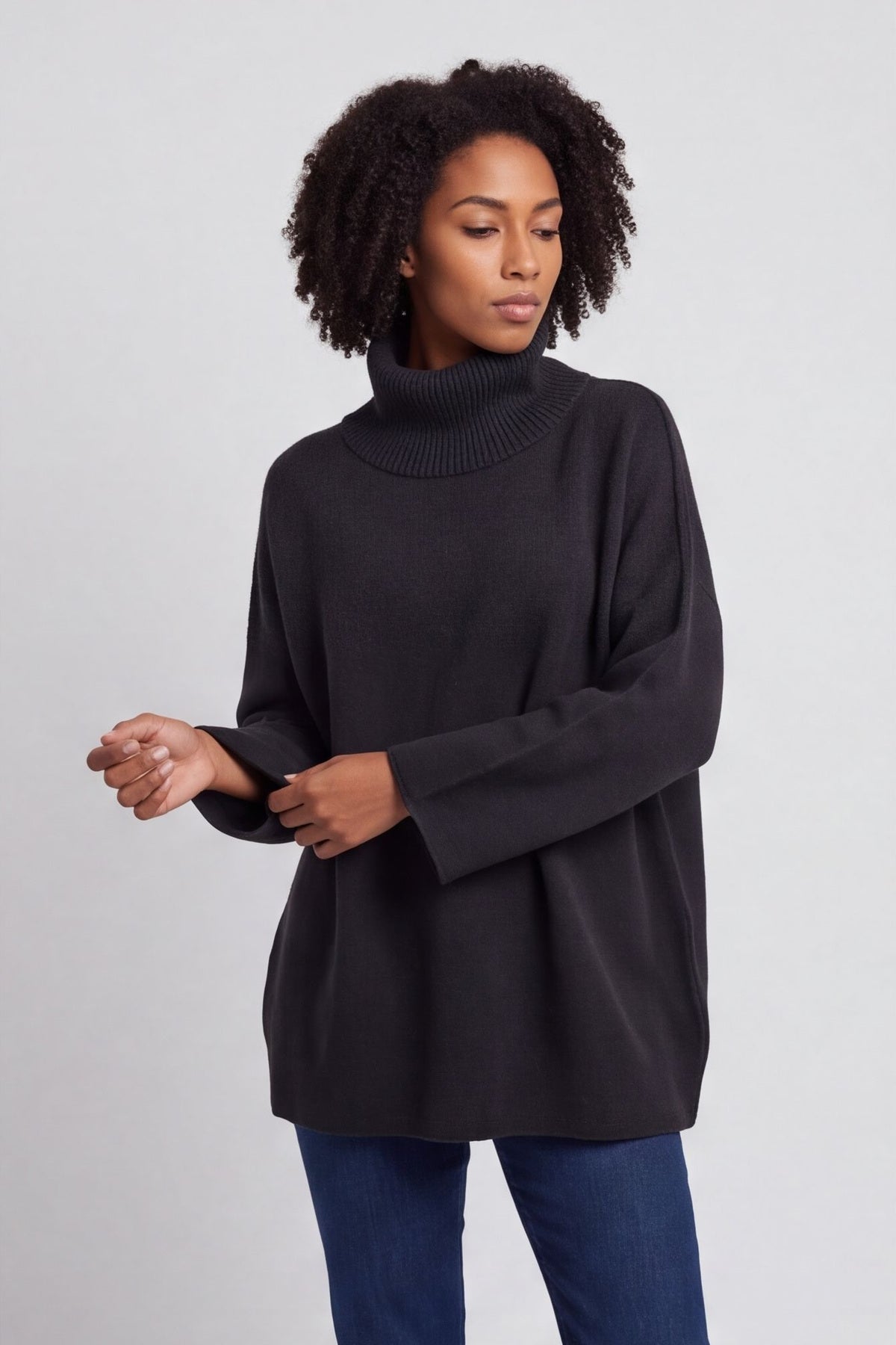 Jude Polo Neck Knitted Jumper Black – image 2 of 6