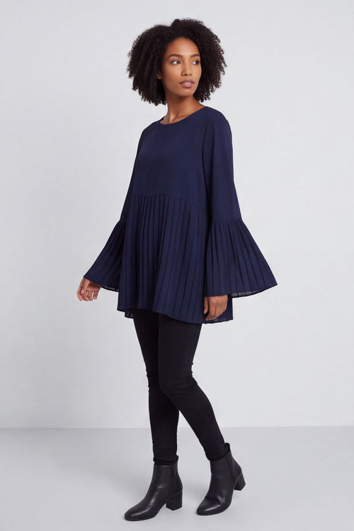 Wynne Pleated Top Navy – image 2 of 6