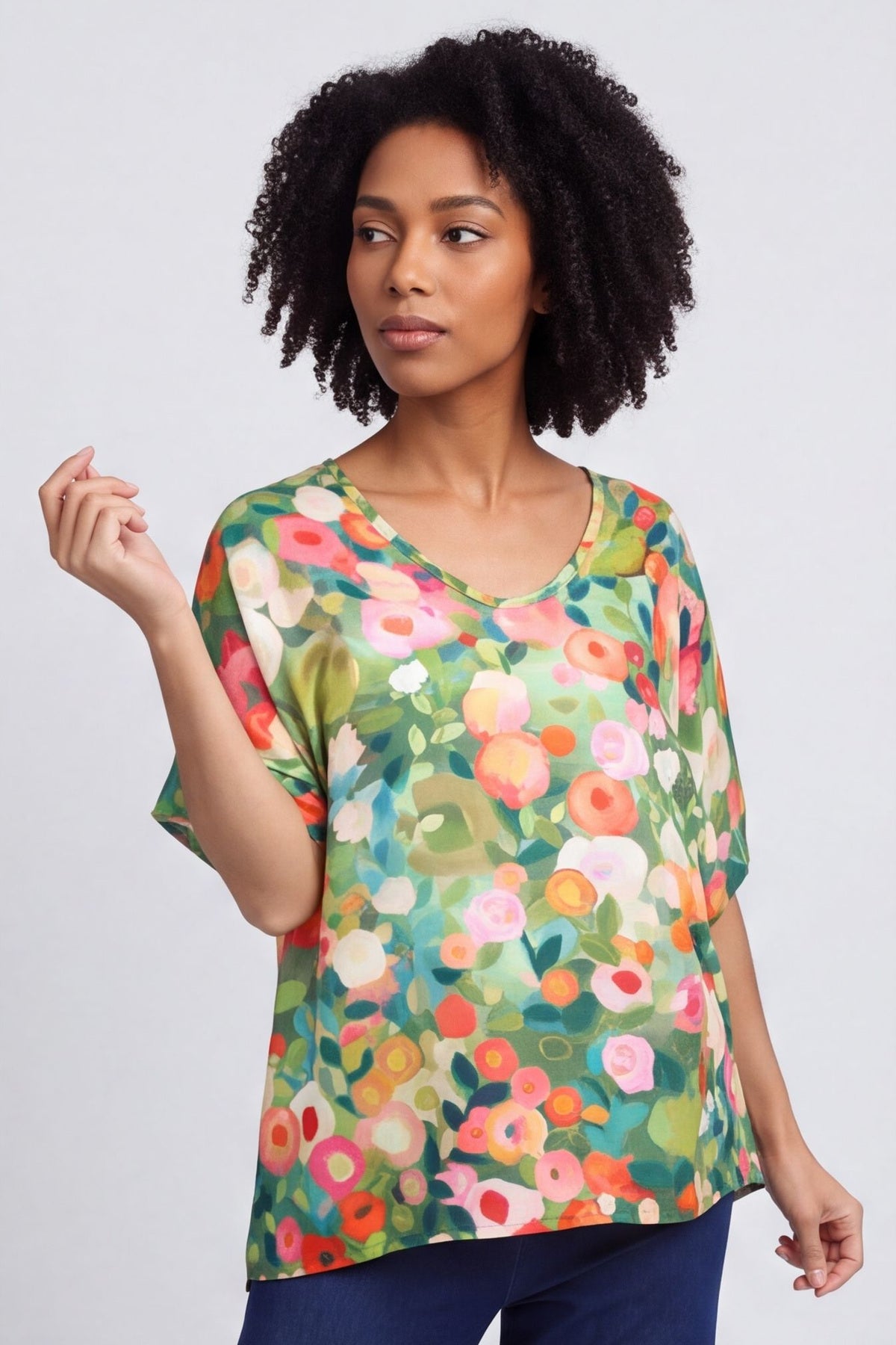 Luciella Print Top Khaki – image 1 of 5
