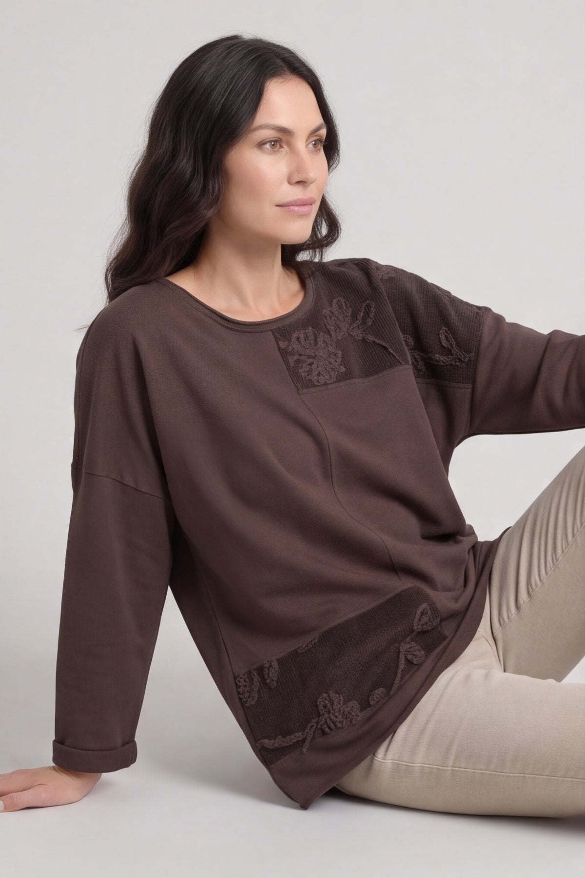 Louise Cord Patch Cotton Top Cocoa – image 2 of 6