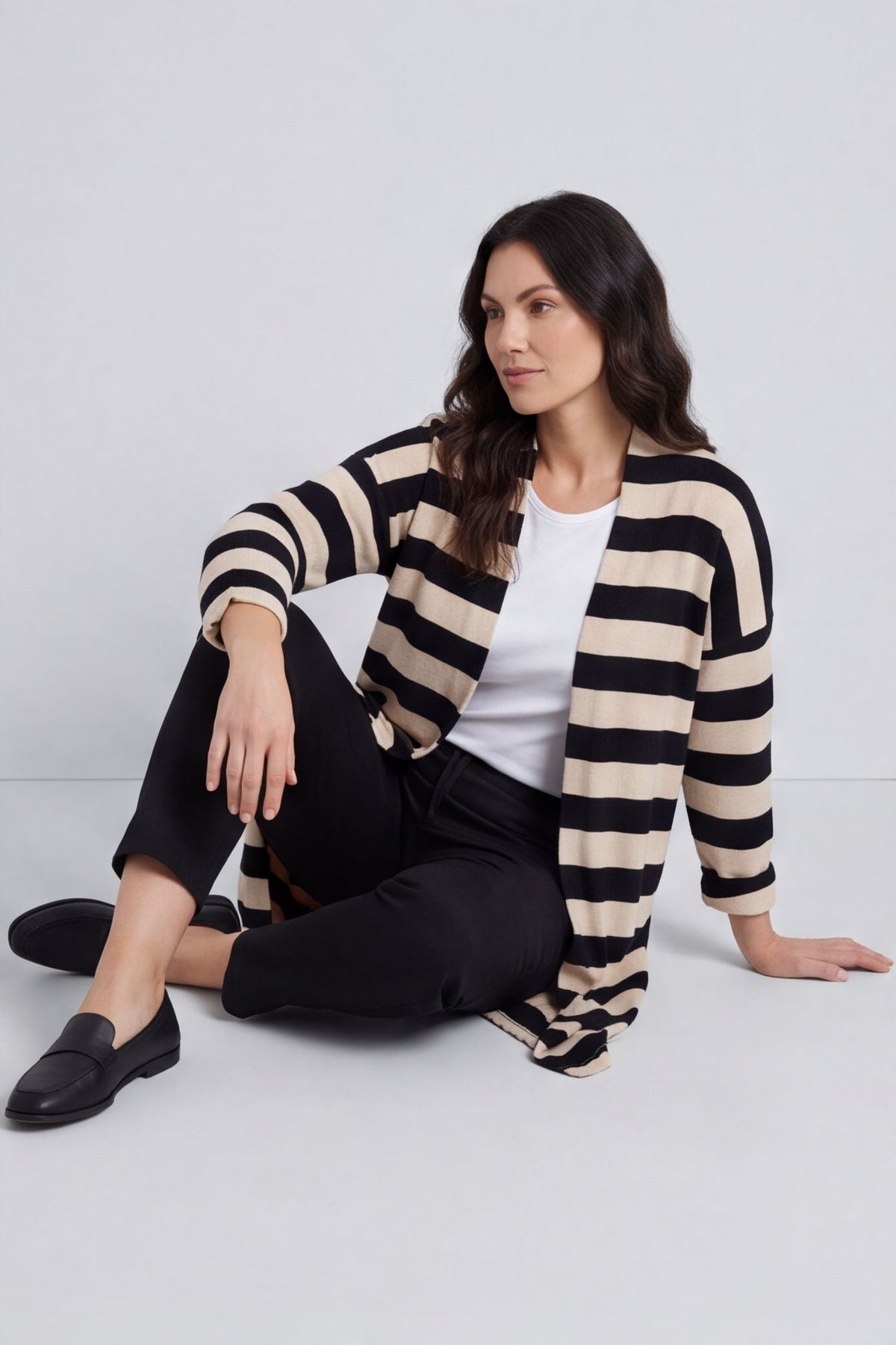Lizzie Stripped Longline Cardigan – image 2 of 6