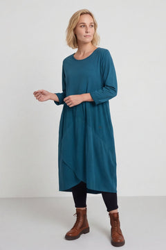 Regana Cotton Dress Teal – image 1 of 4