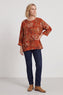 Doreen Print Needlecord Top Burnt Orange – image 1 of 4
