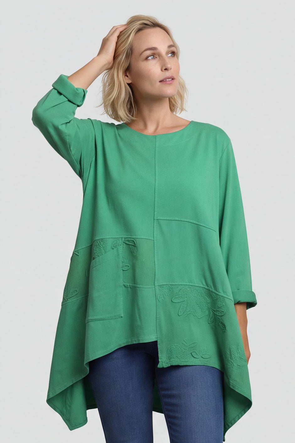 Berenice Cotton Top Emerald – image 2 of 5