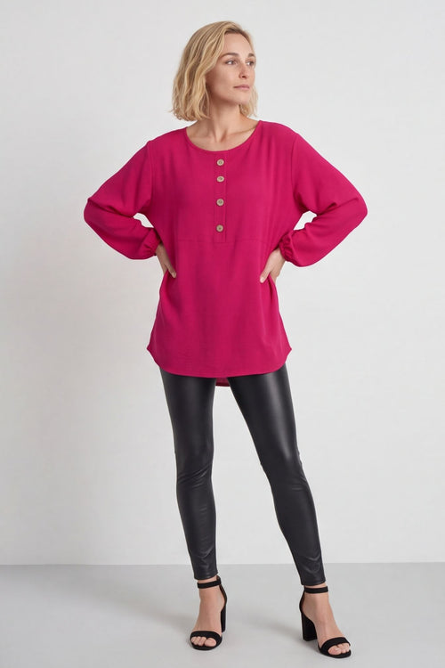 Elianna Button Top Hot Pink – image 2 of 6