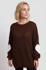 Magdalena Heart Sleeve Knitted Jumper Cocoa Cocoa - Magdalena Heart Sleeve Knitted Jumper Cocoa – image 2 of 6