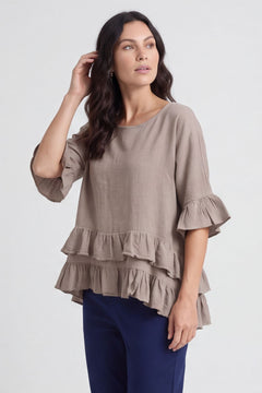 Allena Frill Top Mocha – image 2 of 6