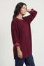 Selene Needlecord Pocket Top Burgundy – image 2 of 6