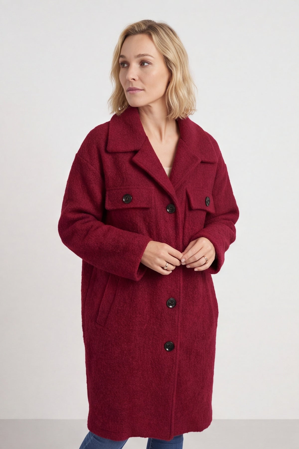 Chrysanta Coat Wine – image 2 of 6