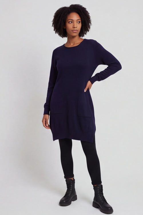 Elisa Pocket Knitted Tunic Navy – image 2 of 6