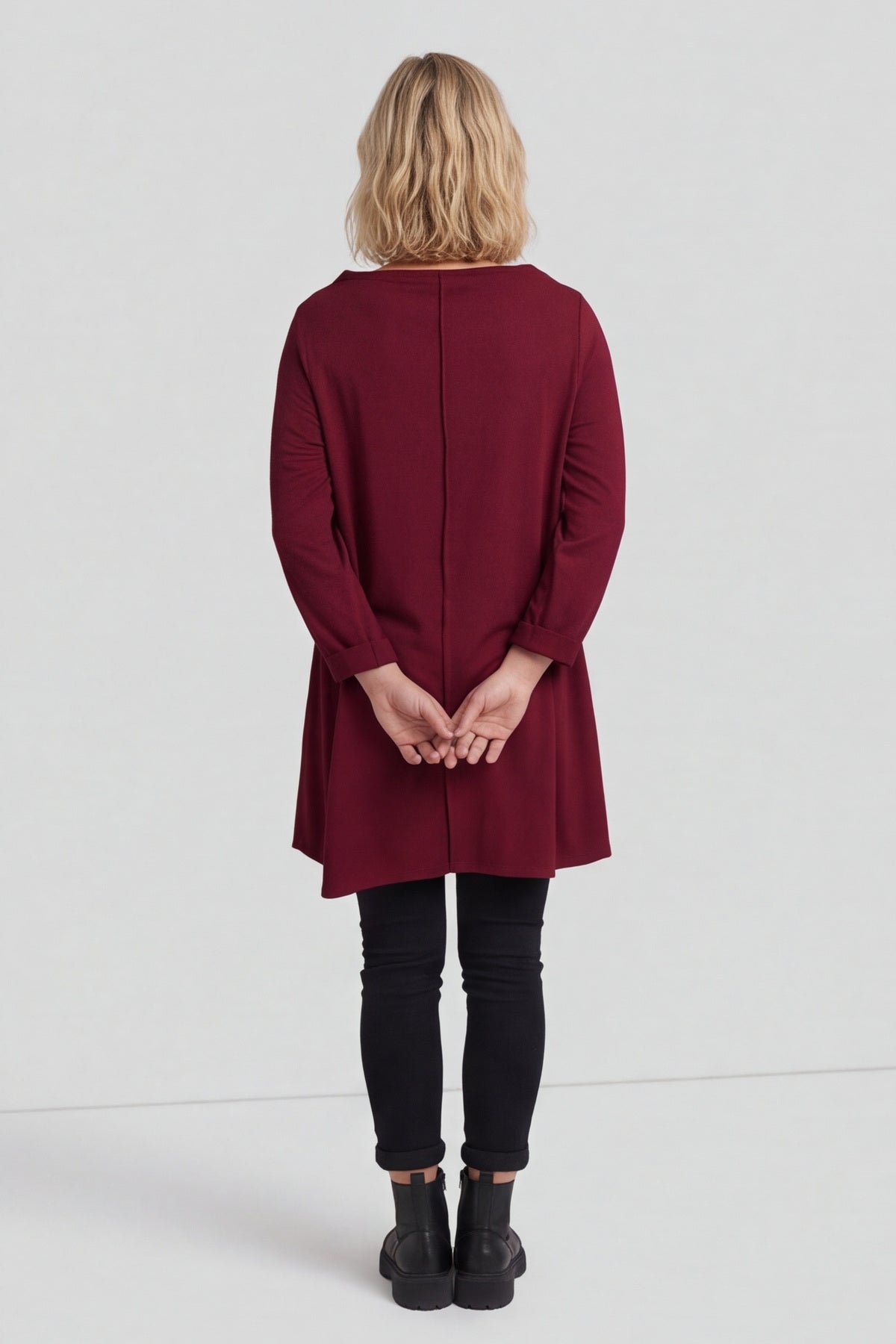 Nelle Cowl Cotton Top Wine – image 2 of 6