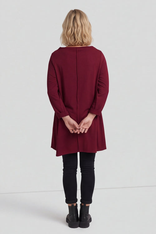 Nelle Cowl Cotton Top Wine – image 2 of 6
