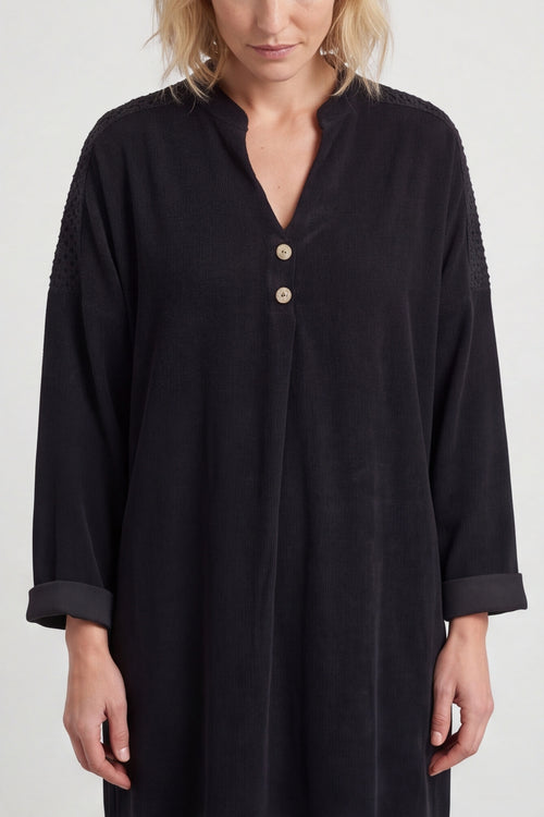 Terrie Needlecord Dress Black – image 2 of 6