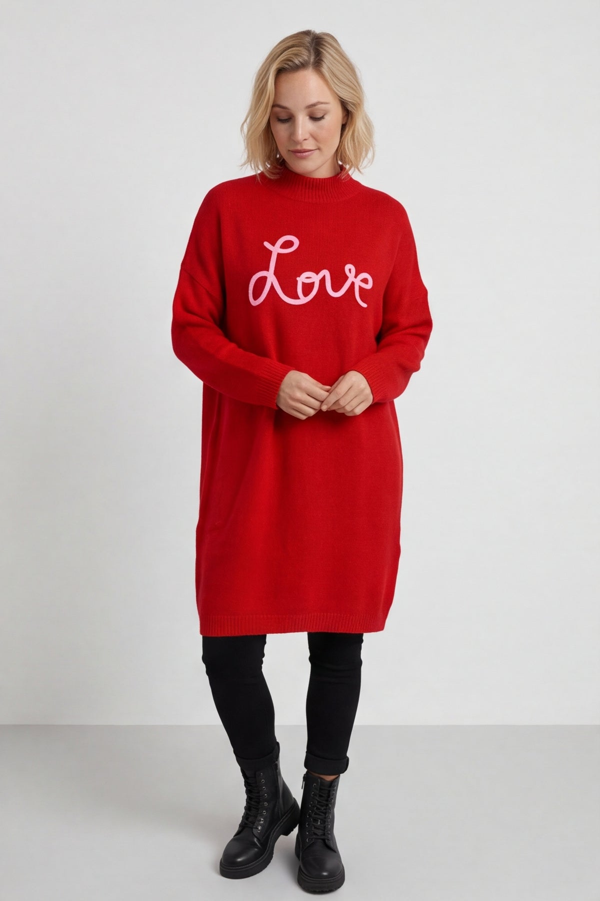 Love Knitted Jumper Dress Red – image 2 of 6