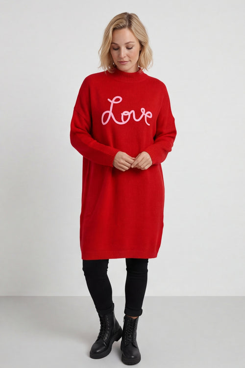 Love Knitted Jumper Dress Red – image 2 of 6