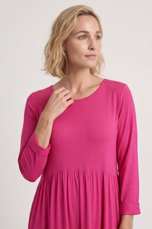 Kylie Long Sleeve Dress Fuchsia – image 2 of 5