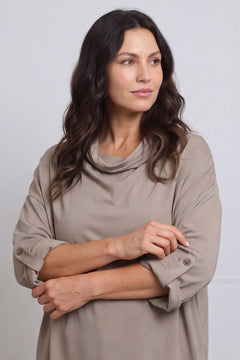 Raleigh Cowl Cotton Top Mocha – image 1 of 3
