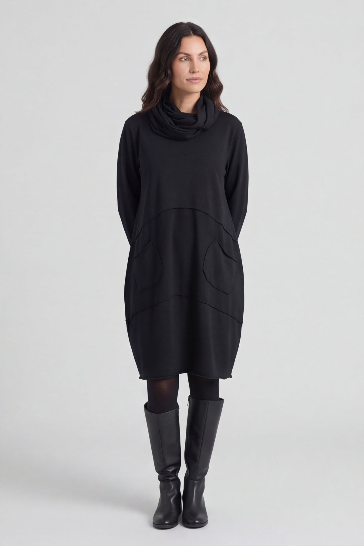 Rizo Snood Cotton Dress Black – image 2 of 6