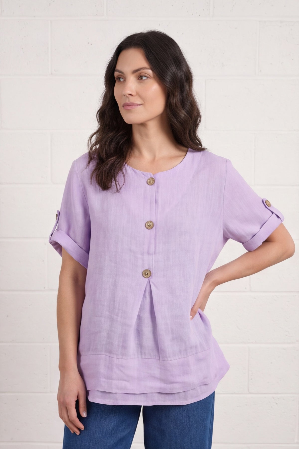 Amara Linen Box Top – image 2 of 5
